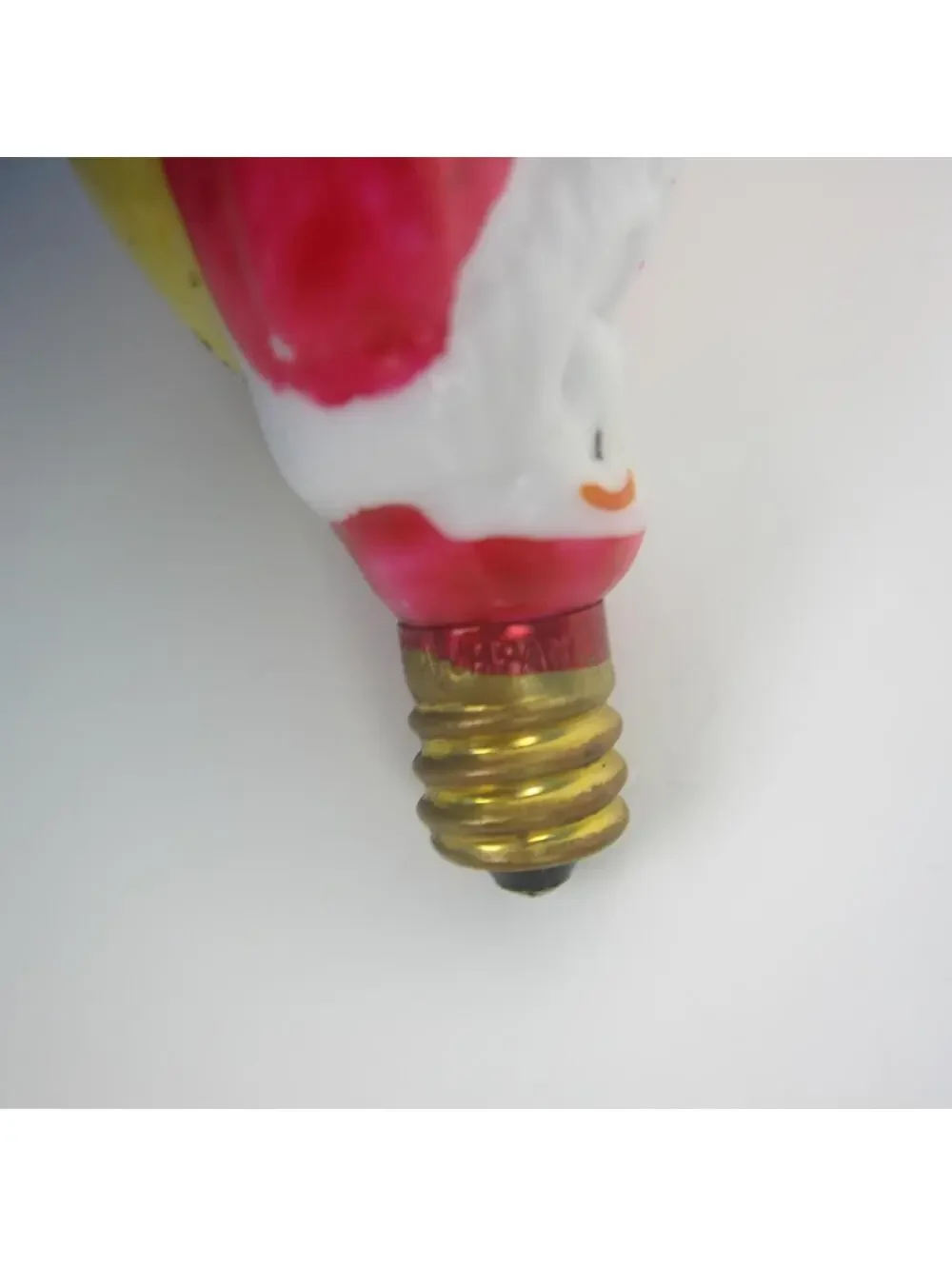 Vintage Santa Claus Christmas Milk Glass Light Bulb Figural Toy Sack Japan WORKS